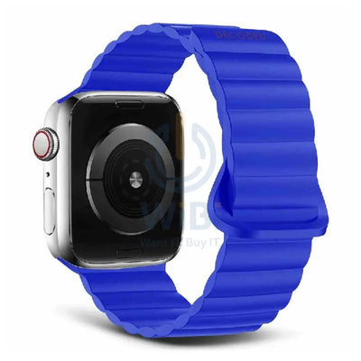 Decoded Apple Watch 49/45/44/42 mm Gen 1-10-SE Silicone Magnet Traction Loop Strap Lite - Galactic Blue Accessories >