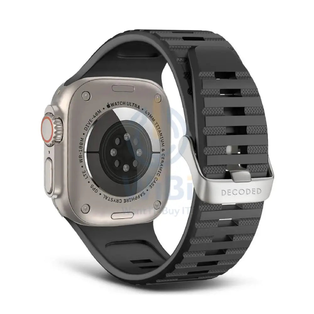 Decoded Apple Watch 49/45/44/42 mm Gen 1-10-SE-Ultra Silicone Ultra Traction Strap - Black Accessories > Smart Watches