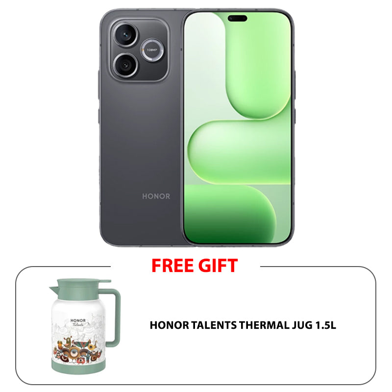 هونر Lite -رام  سعة 16جيجابايت  (8+8)رام  سعة تخزين 256 جيجابايت  شاشة مقاس 6.6 بوصة / 5جي  أسود  فيلفيت أسود  هاتف