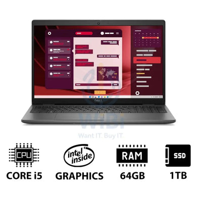 Dell Latitude 3550 - 15.6’’ FHD / i5 / 64GB / 1TB (NVMe M.2 SSD) / DOS (Without OS) / 1YW - Laptop Laptops