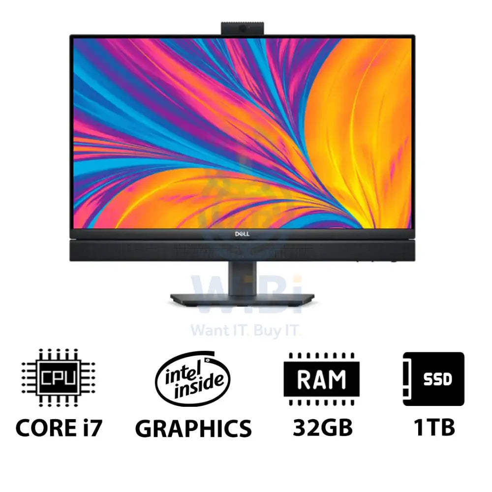Dell OptiPlex 7420 AIO PC - 23.8’’ Non-Touch / i7 / 32GB / 1TB (NVMe M.2 SSD) / DOS (Without OS) / 3YW - Desktop