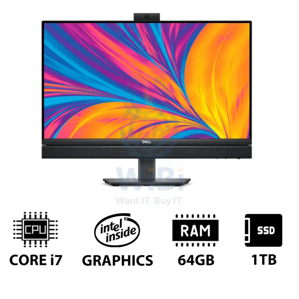 Dell OptiPlex 7420 AIO PC - 23.8’’ Non-Touch / i7 / 64GB / 1TB (NVMe M.2 SSD) / DOS (Without OS) / 3YW - Desktop
