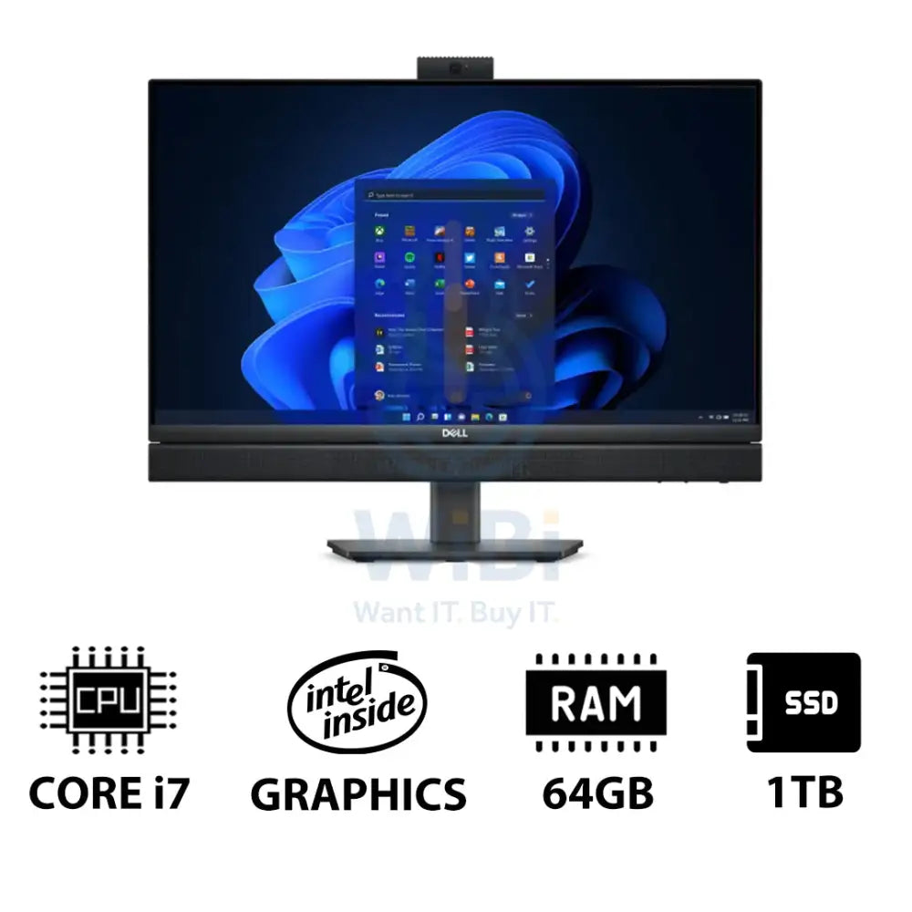Dell OptiPlex 7420 AIO PC - 23.8’’ Non-Touch / i7 / 64GB / 1TB (NVMe M.2 SSD) / Win 11 Pro / 3YW - Desktop Desktop &