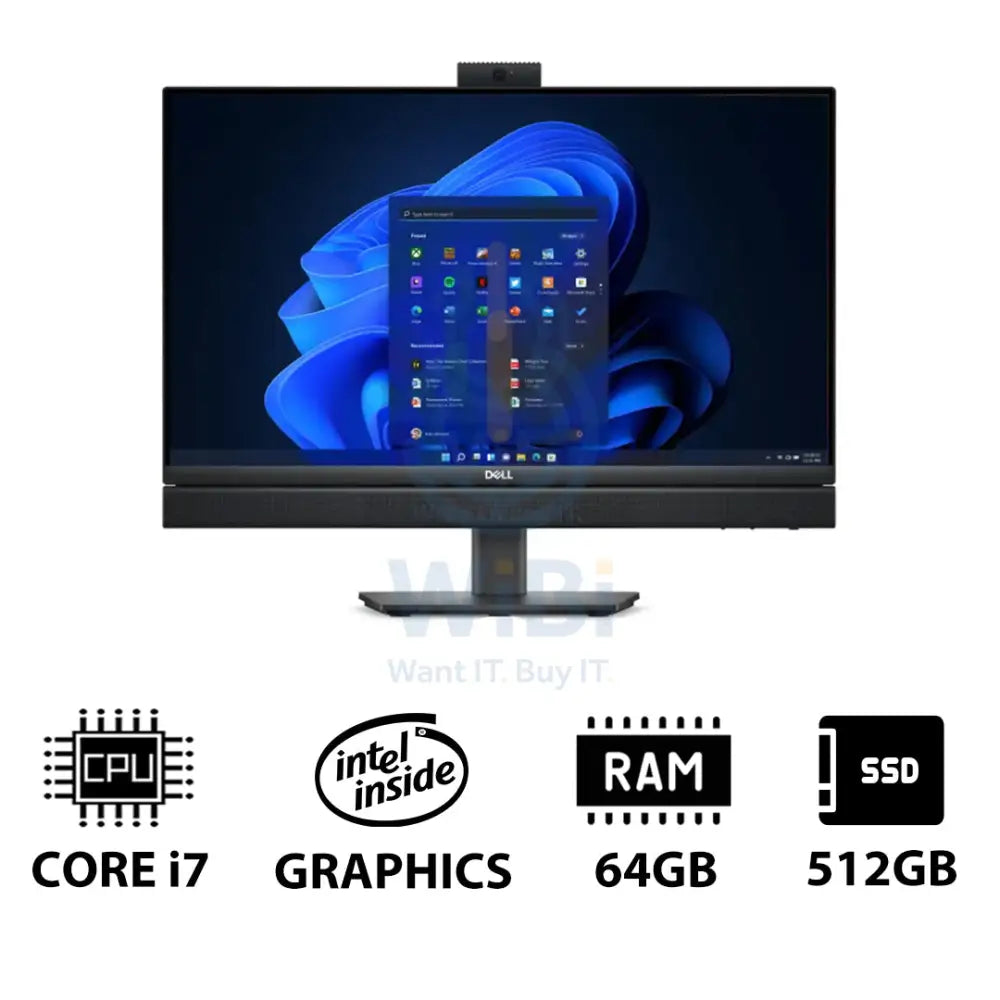 Dell OptiPlex 7420 AIO PC - 23.8’’ Non-Touch / i7 / 64GB / 512GB (NVMe M.2 SSD) / Win 11 Pro / 3YW - Desktop Desktop &