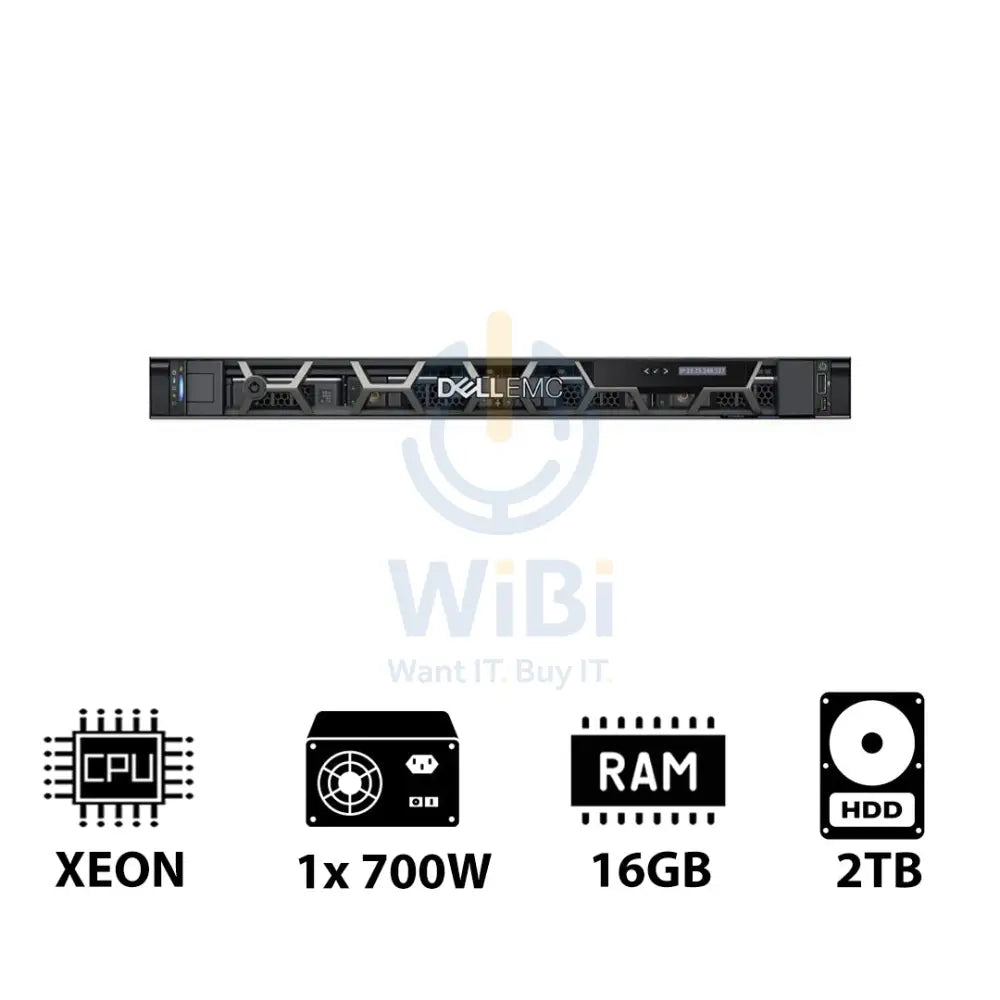Dell PowerEdge R250 - Xeon-2.80GHz / 4-Cores / 16GB / 2TB HDD / 1x 700Watts / Rack (1U) Server & Workstations > Servers