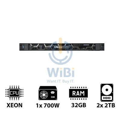 Dell PowerEdge R250 - Xeon E-2324G 3.10GHz / 4-Cores / 32GB / 2x 2TB HDD / 1x 700Watts / Rack (1U) Server &