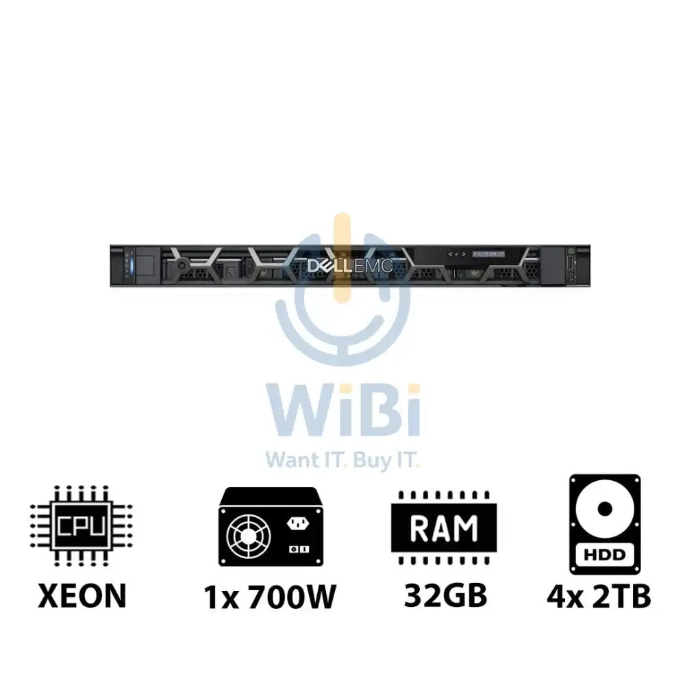 باور إيدج R250 - Xeon E-2324G 3.10GHz / 4 نوى / 32 جيجابايت / 4x 2 تيرابايت اتش دي دي / 1x 700WWatt / حامل (1U) سيرفر  و