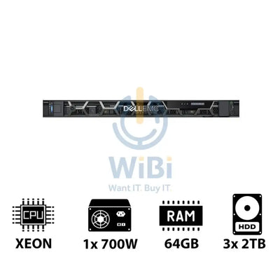 Dell PowerEdge R250 - Xeon E-2324G 3.10GHz / 4-Cores / 64GB / 3x 2TB HDD / 1x 700Watts / Rack (1U) Server &