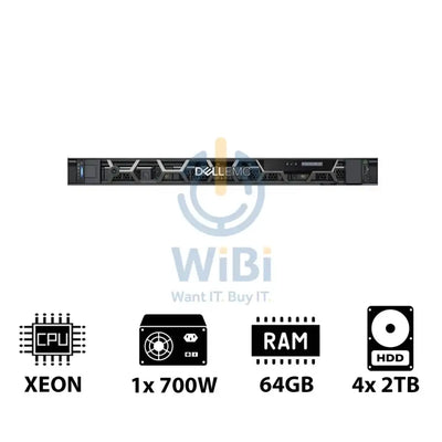 Dell PowerEdge R250 - Xeon E-2324G 3.10GHz / 4-Cores / 64GB / 4x 2TB HDD / 1x 700Watts / Rack (1U) Server &