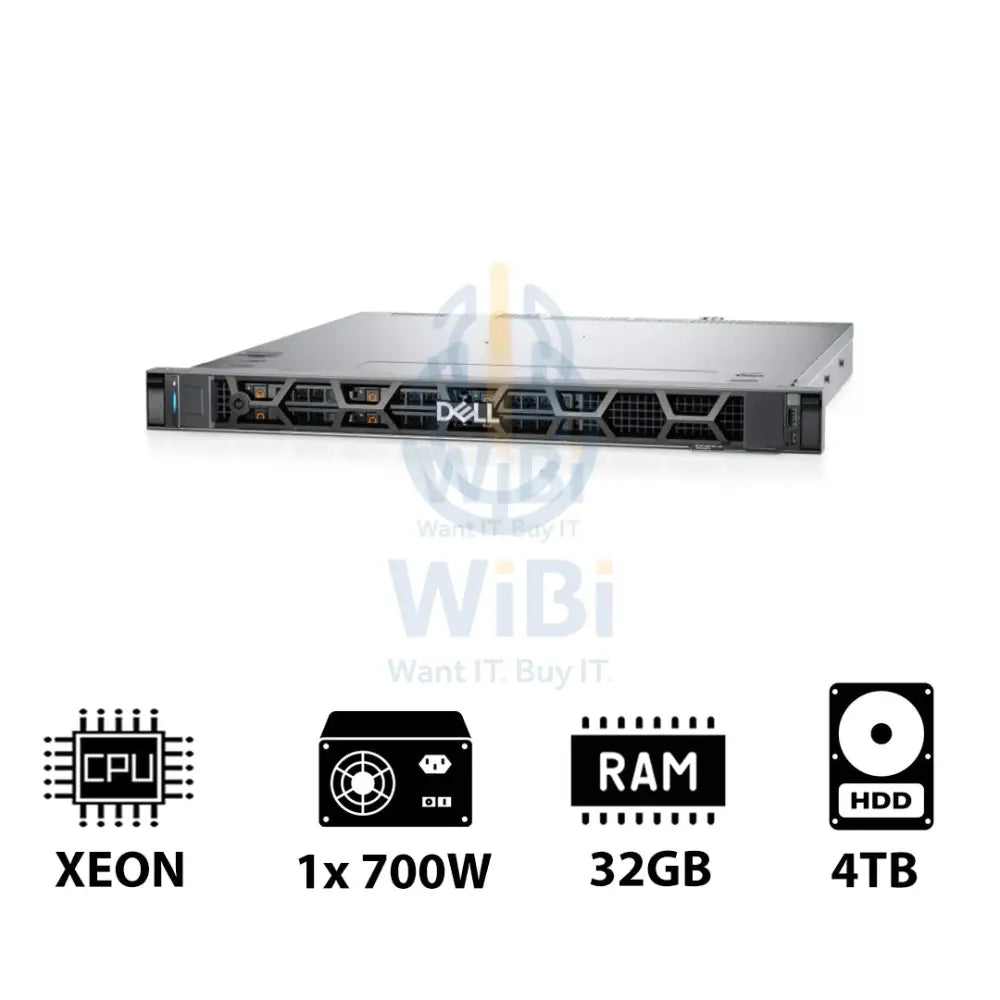 باور إيدج R260 - Xeon E-2414 4.50 جيجا هرتز / 4.50 جيجا هرتز / 4 نوى / 32 جيجابايت / 4 تيرابايت ساتا اتش دي دي / 700 واط / 1U حامل سيرفر سيرفر  و