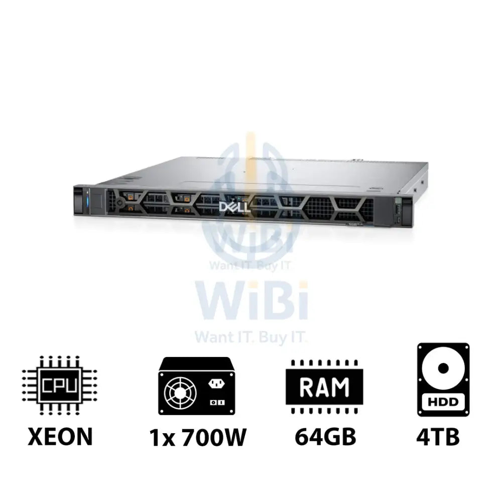 ديل باور إيدج R260 - Xeon E-2414 4.50 جيجا هرتز / 4.50 جيجا هرتز / 64 جيجابايت / 4 تيرابايت ساتا اتش دي دي / 700 واط / 1U حامل سيرفر سيرفر  و