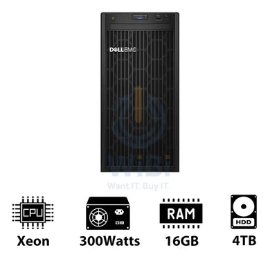 Dell PowerEdge T150 - Xeon-3.10GHz / 4-Cores / 16GB / 4TB HDD / 1x 300Watts / Tower Server & Workstations > Servers