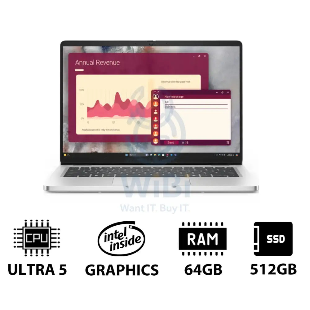 Dell Pro 14 - 14’’ FHD+ Non-Touch / Ultra 7 235U vPro / 64GB / 512GB (NVMe M.2 SSD) / DOS (Without OS) / 1YW - Laptop