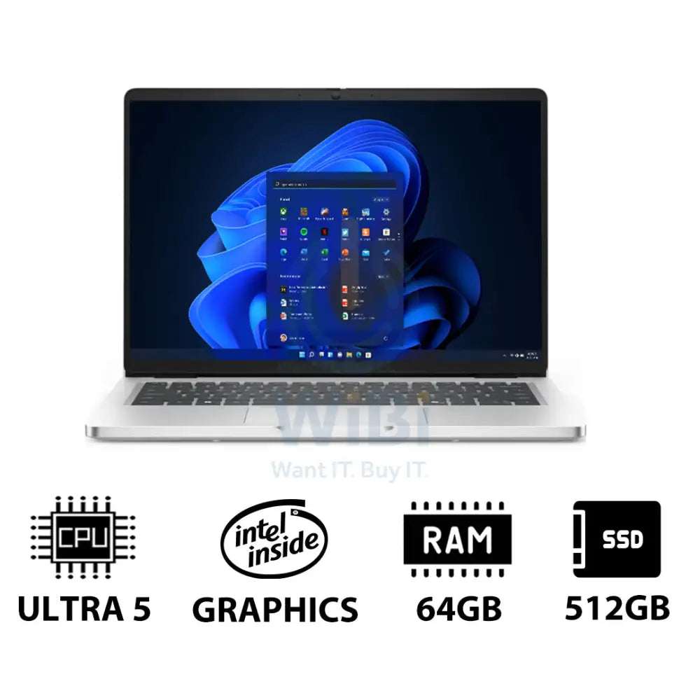 ديل برو 14 - 14 بوصة FHD+ لا تعمل باللمس / ألترا 7 235U vPro / 64 جيجابايت / 512 جيجابايت (NVMe م.2 إس إس دي) / ويندوز 11 برو / ضمان سنة - لابتوب لابتوبات