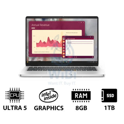 Dell Pro 14 - 14’’ FHD+ Non-Touch / Ultra 7 235U vPro / 8GB / 1TB (NVMe M.2 SSD) / DOS (Without OS) / 1YW - Laptop
