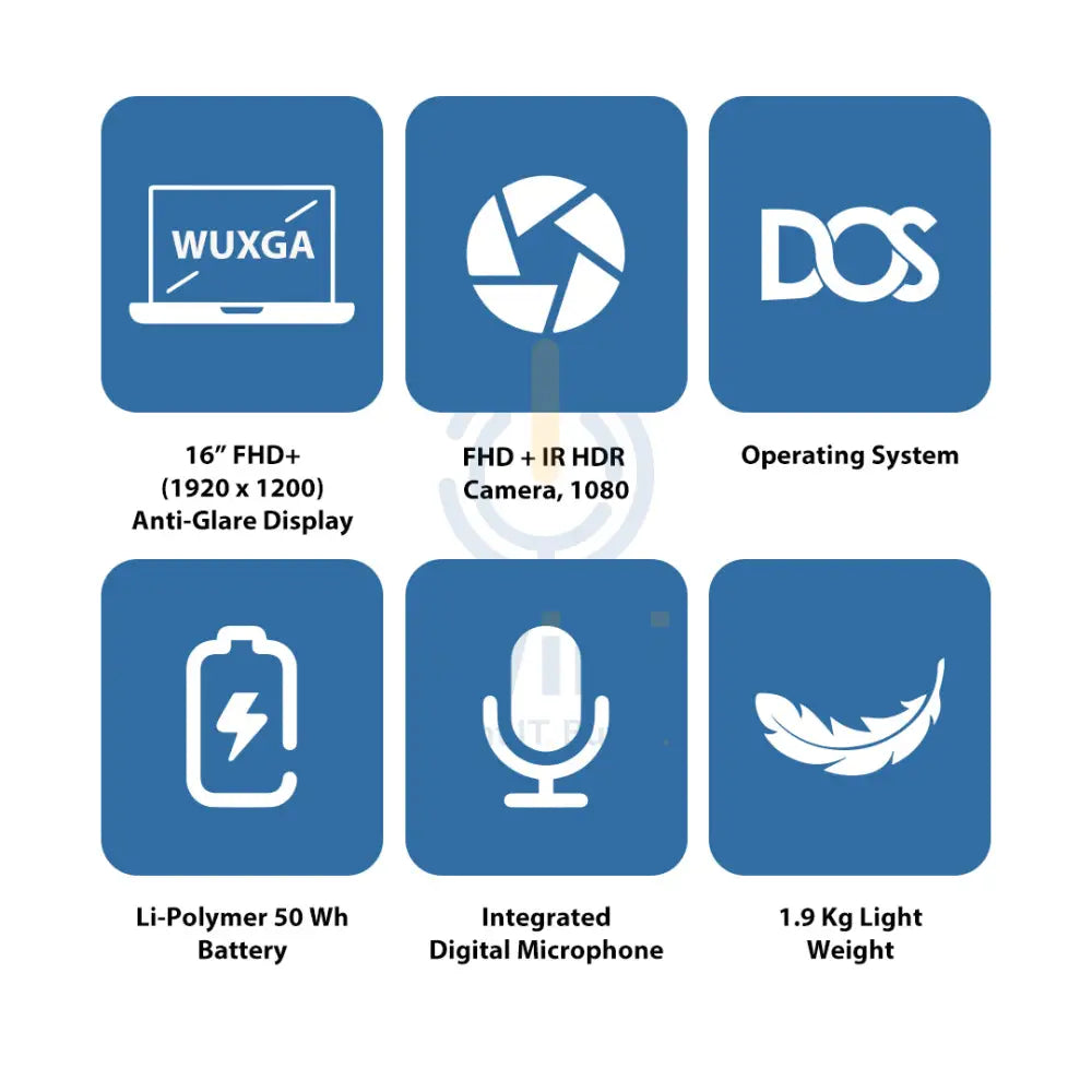 ديل برو 16 PC16250 - 16 بوصة FHD+ لا تعمل باللمس / دوس  5 120U / 8 جيجابايت / 512 جيجابايت (NVMe م.2 إس إس دي) / دوس (بدون نظام تشغيل) / ضمان سنة - لابتوب