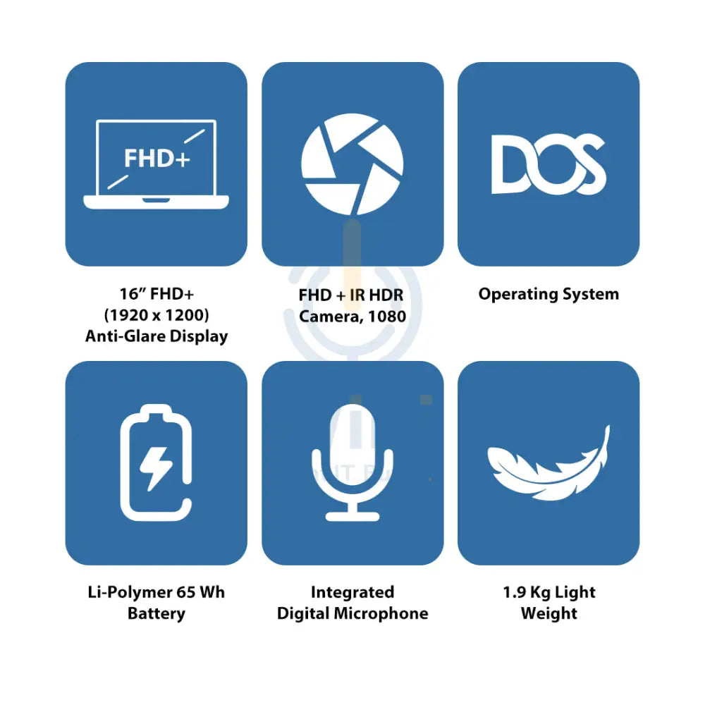 Dell Pro 16 PC16250 - 16’’ FHD+ Non-Touch / Ultra 7 255U / 16GB / 512GB (NVMe M.2 SSD) / DOS (Without OS) / 1YW