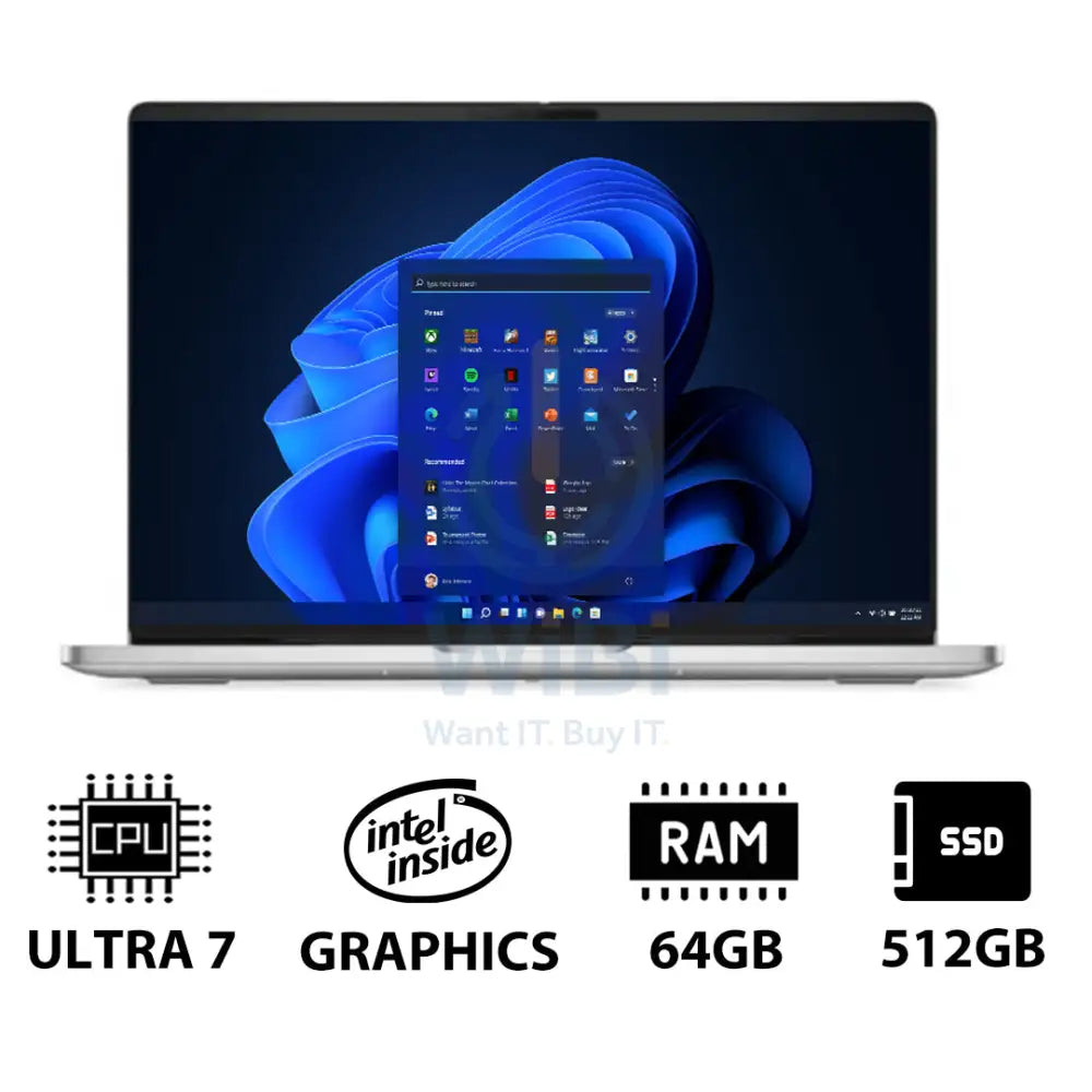 Dell Pro 16 PC16250 - 16’’ FHD+ Non-Touch / Ultra 7 255U / 64GB / 512GB (NVMe M.2 SSD) / Win 11 Pro / 1YW - Laptop