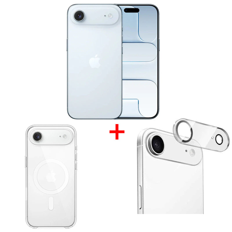 Apple iPhone Air - 512GB / Sky Blue / 5G / 6.5" / Middle East Version + Torrii BODYGLASS Camera Lens Protector For iPhone Air +  Apple iPhone Air MagSafe Case - Frost - Bundle Offer