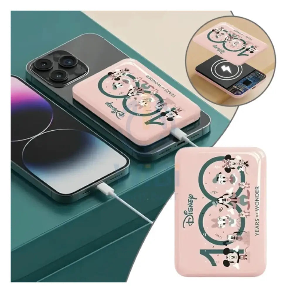 Disney QS-C02 100th anniversary Wireless Magnetic Power Bank - Minnie Pink Accessories > Power Bank