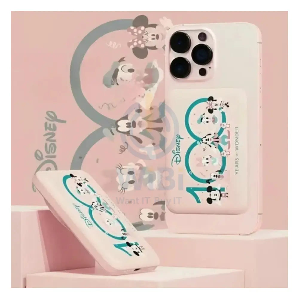 Disney QS-C02 100th anniversary Wireless Magnetic Power Bank - Minnie Pink Accessories > Power Bank