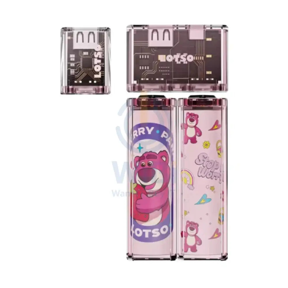Disney QS-D01 Set Transparent Magnetic Power Bank - Lotso Pink Accessories > Power Bank