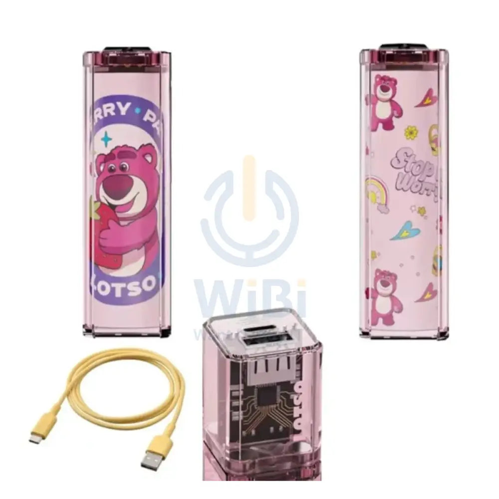 Disney QS-D01 Single Transparent Magnetic Power Bank - Big Lotso Pink Accessories > Power Bank
