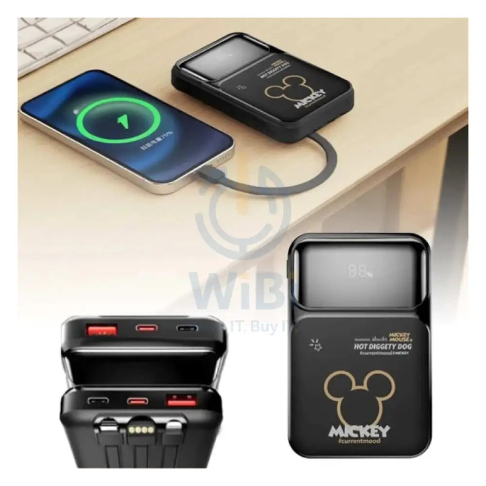 Disney QS-D02 Fast Charging Power Bank - 10,000mAh / Mickey Black Accessories > Power Bank