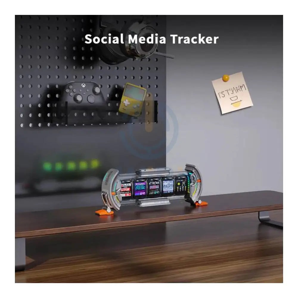 Divoom Times Gate Pixel Art Informative Cyberpunk Digital Clock Display - Silver Accessories > Smart Devices