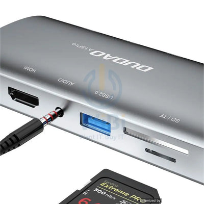 DUDAO A15PRO 11-In-1 Multi-Function HUB - USB-C / Grey Accessories > USB Hub