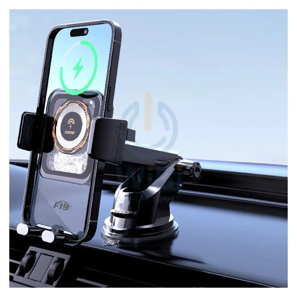 DUDAO F19 2-IN-1 Wireless Charging Phone Car Holder - 15W / Black Accessories > Mobiles & Tablets > Mobiles > Mobile