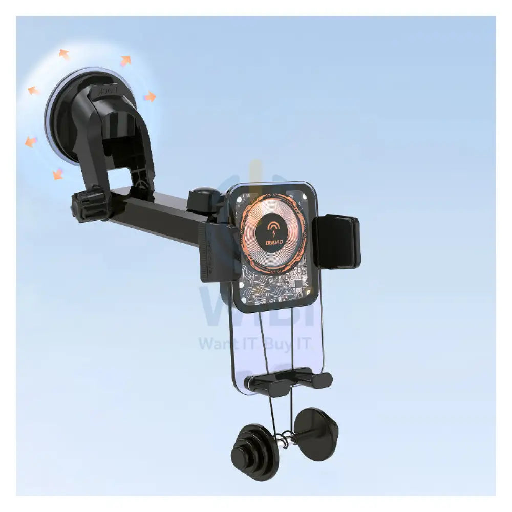 DUDAO F19 2-IN-1 Wireless Charging Phone Car Holder - 15W / Black Accessories > Mobiles & Tablets > Mobiles > Mobile