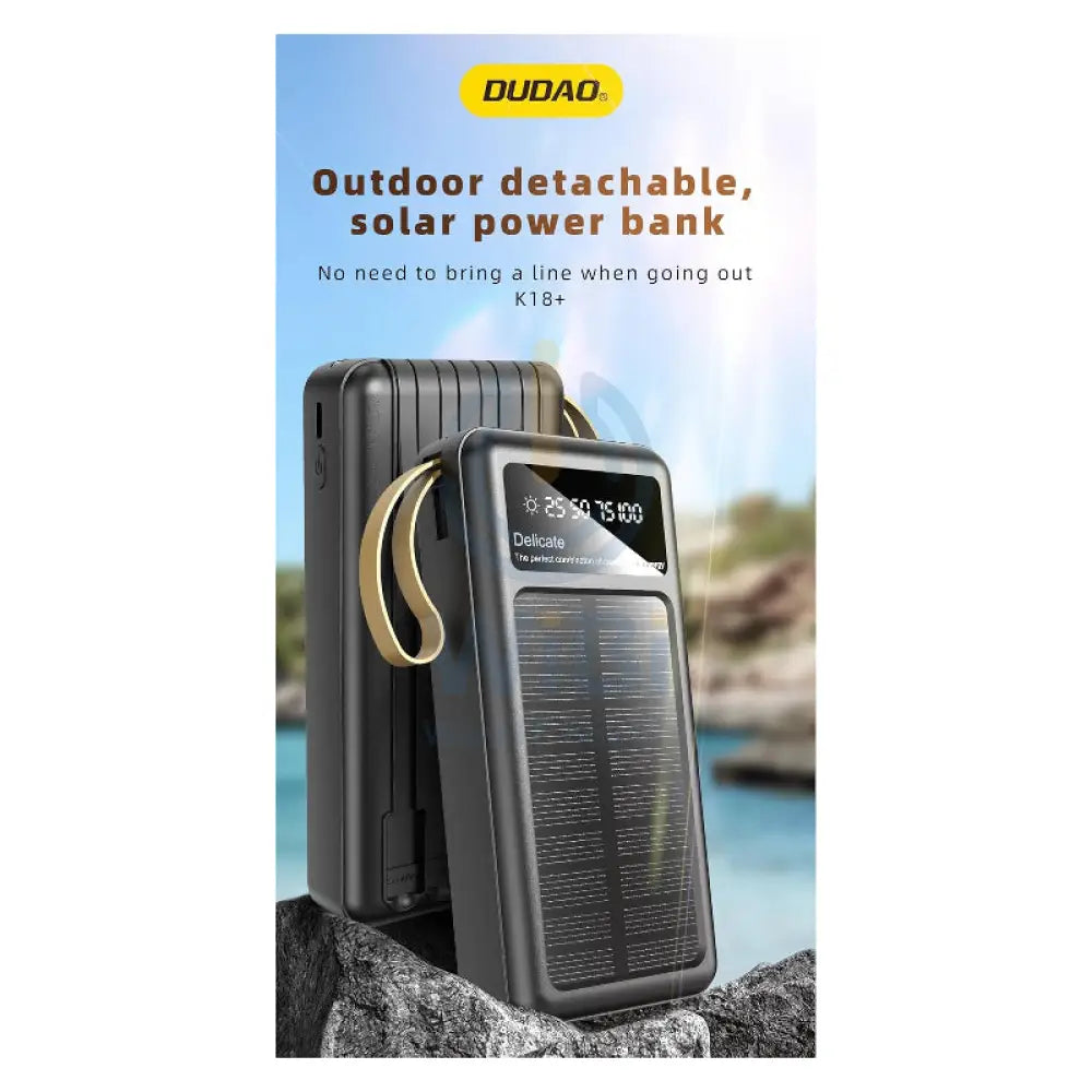 DUDAO K18 + Power Bank Built-in Cable - 27000mAh / 15W / Black Accessories > Power Bank