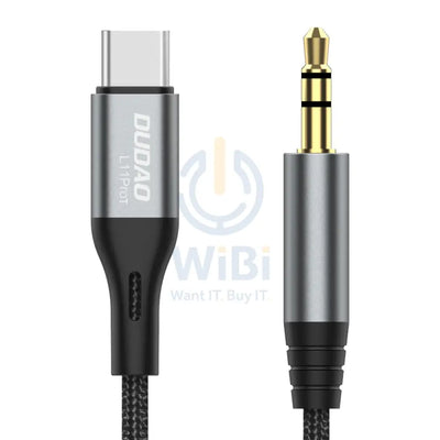 DUDAO L11PROT Type-C To 3.5mm Aux Cable - 1 Meter / Grey Accessories > Cables & Converters > Cables