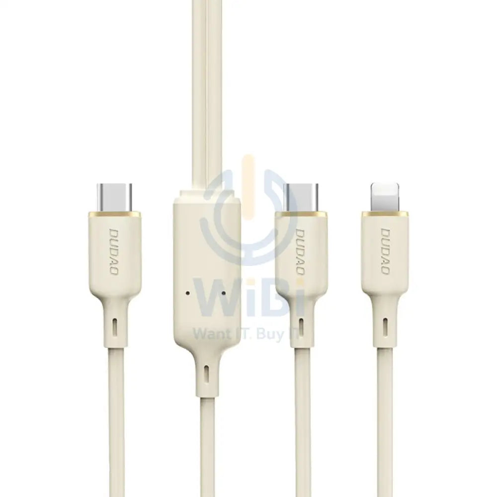 DUDAO L7SF 2-In-1 Data Cable - USB-C / Lightning / 100W / 1.2 Meter / Beige Accessories > Cables & Converters > Cables