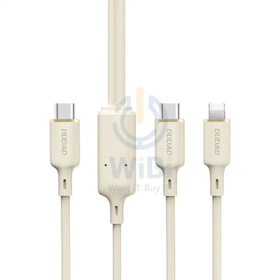DUDAO L7SF 2-In-1 Data Cable - USB-C / Lightning / 100W / 1.2 Meter / Beige Accessories > Cables & Converters > Cables
