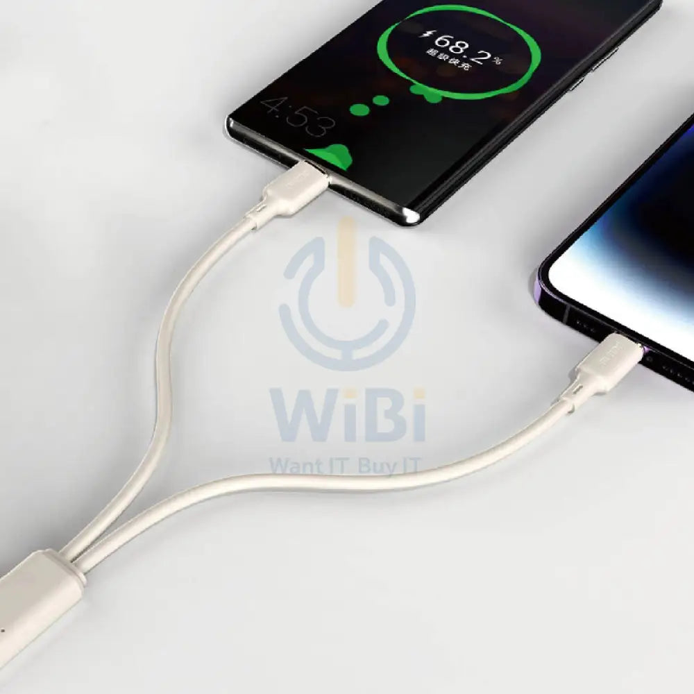DUDAO L7SF 2-In-1 Data Cable - USB-C / Lightning / 100W / 1.2 Meter / Beige Accessories > Cables & Converters > Cables