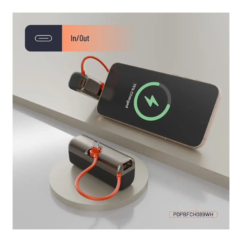 Porodo Pocket Volt Power Bank - 5000mAh / 22.5W / USB-C / Black