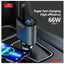 Earldom CC38 Retractable 4in1 Car Mobile phone Charger - 66W / Black Accessories > Mobiles & Tablets > Mobiles > Car