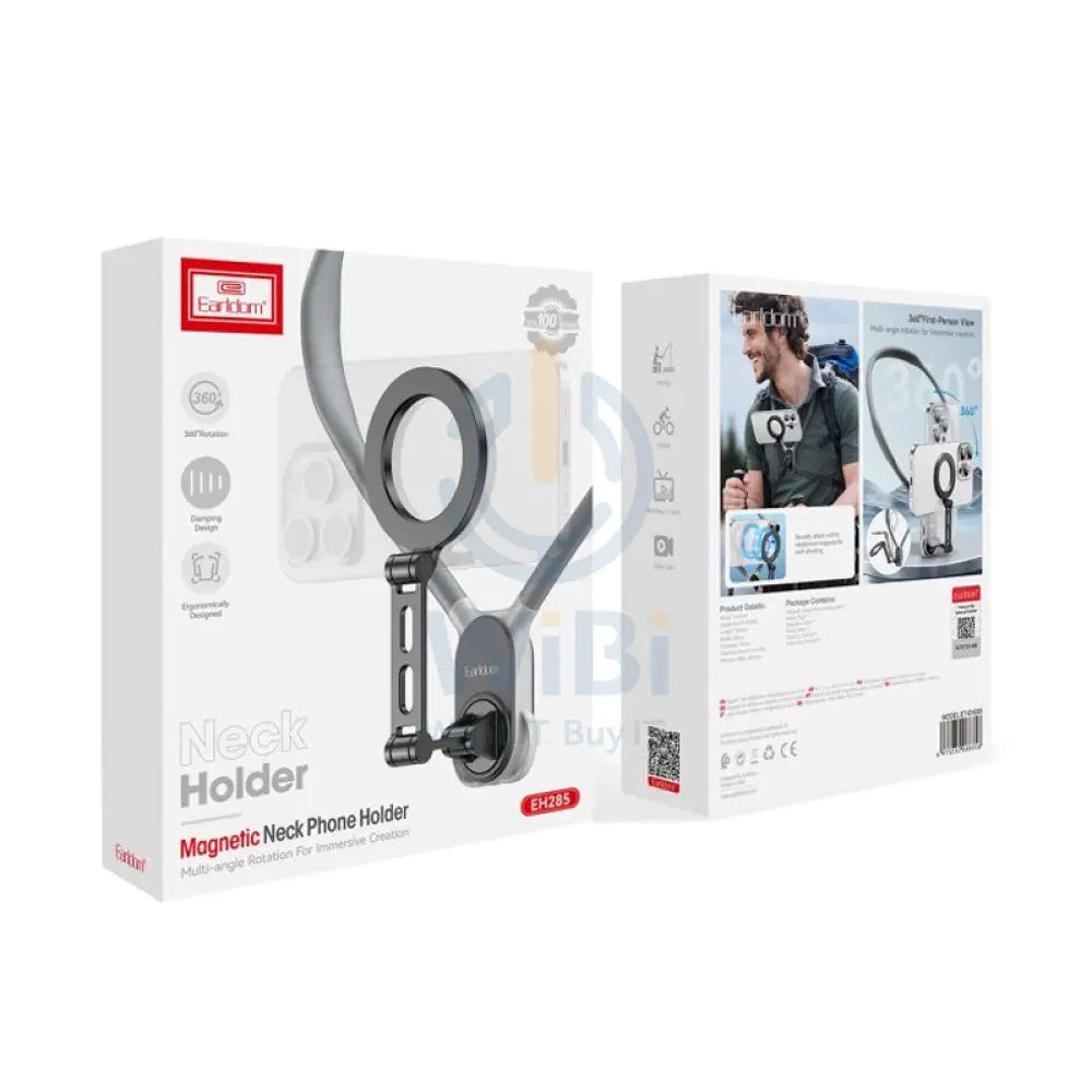 Earldom EH285 360 Degree Adjustable Neck Strap Magnetic Phone Holder - Black Accessories > Mobiles & Tablets > Mobiles