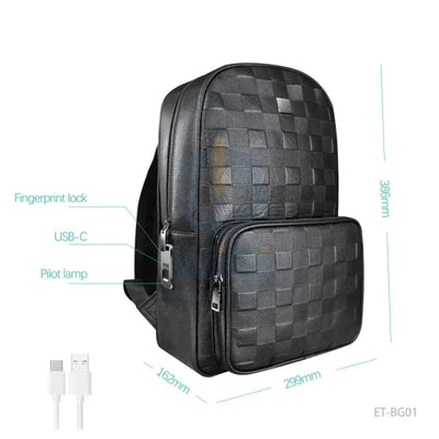 Earldom ET-BG01 Leather Backpack Bag - Black Accessories > Bag