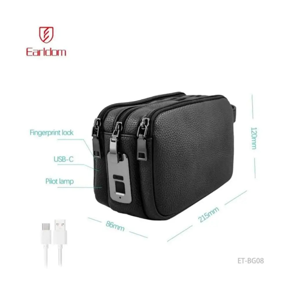 Earldom ET-BG08 Smart Anti-theft Fingerprint Lock Handbag - Black Accessories > Bag