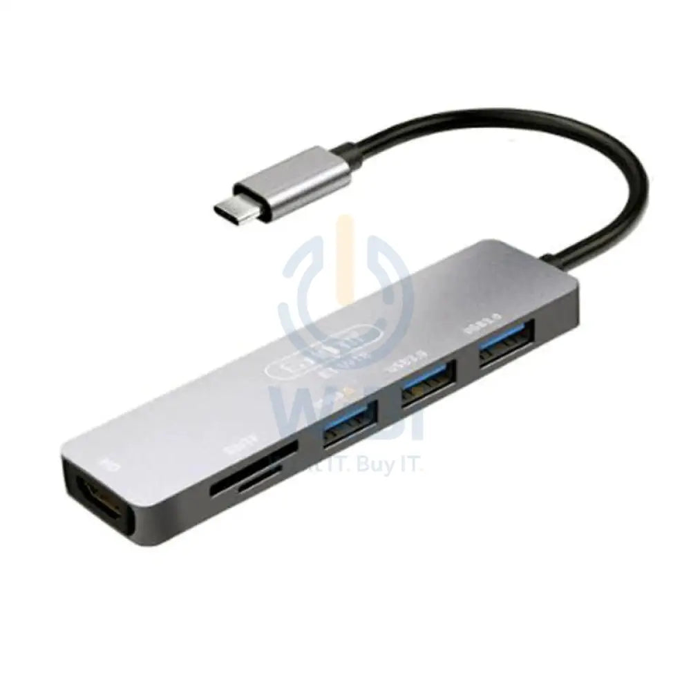 Earldom ET-W18 6 In 1 Type-C 4K HDMI Plug & Play Multifunctional HUB Accessories > USB Hub