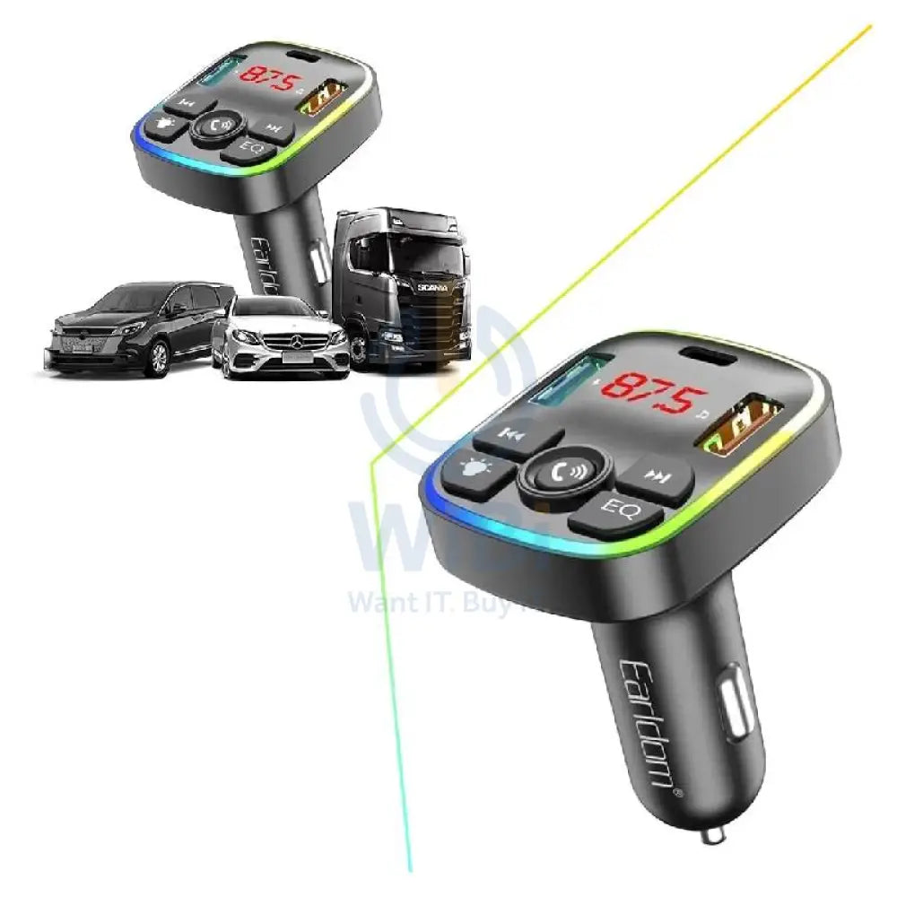 Earldom M110 4-in-1 Car Charger - 37W / 2x USB / USB-C / Black Accessories > Mobiles & Tablets > Mobiles > Car Chargers