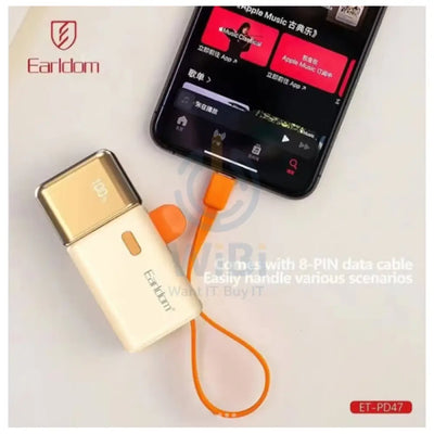 Earldom PD47 2-in-1 Mini PowerBank - 5000mAh / Gold Accessories > Power Bank