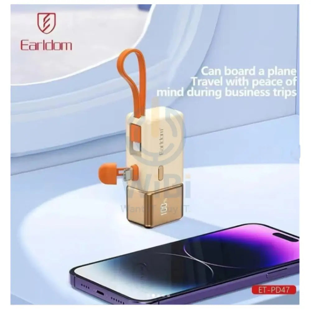 Earldom PD47 2-in-1 Mini PowerBank - 5000mAh / Gold Accessories > Power Bank