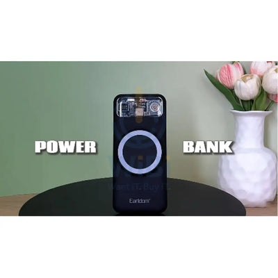 Earldom PD52 5-in-1 Power Bank Adapter With LED Display - 10000mAh / USB-C / Lightning / Black Accessories > Power Bank