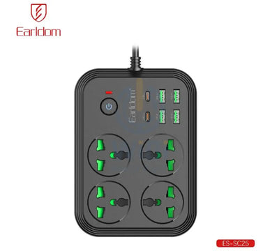 Earldom Power Extension - 4 Way / USB / USB-C / Black Accessories > Power > Power Protection > Surge Protector