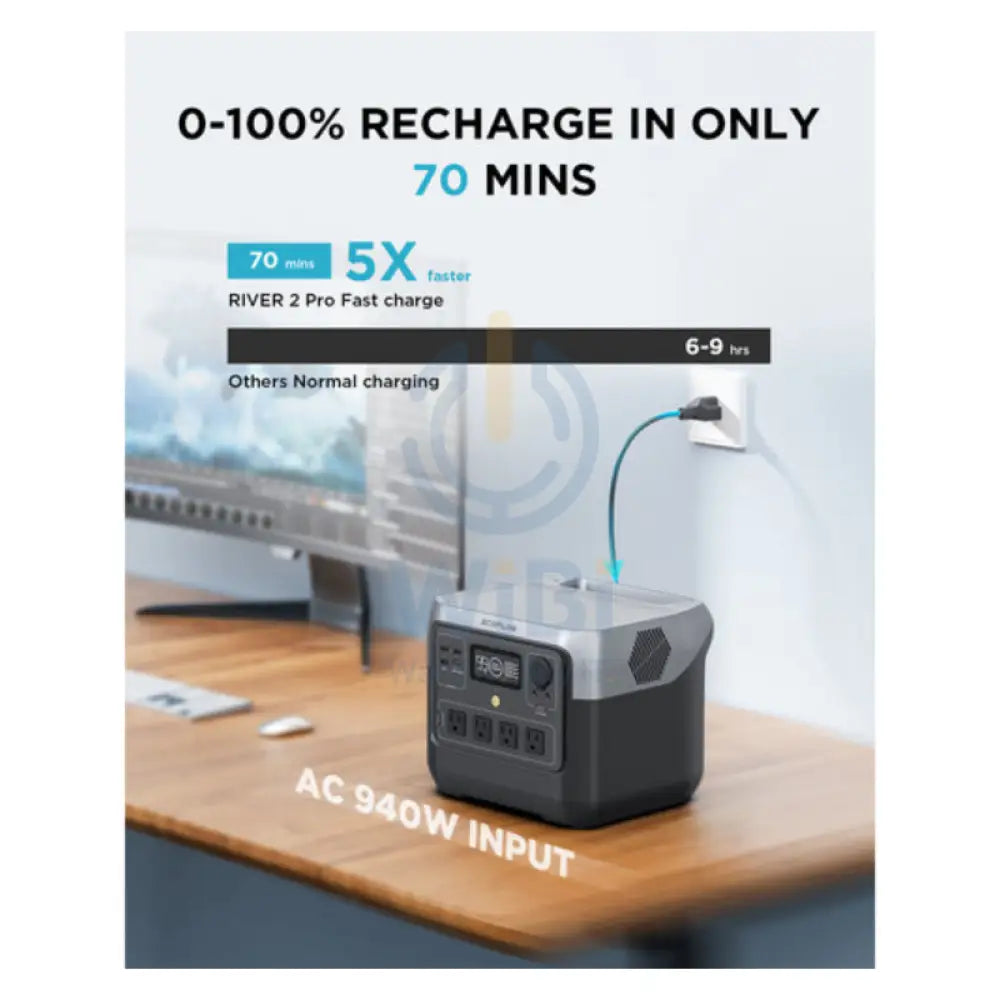 EcoFlow RIVER 2 Pro Portable Power Station - 768Wh / 100W / USB-C / USB-A Accessories > Power Station