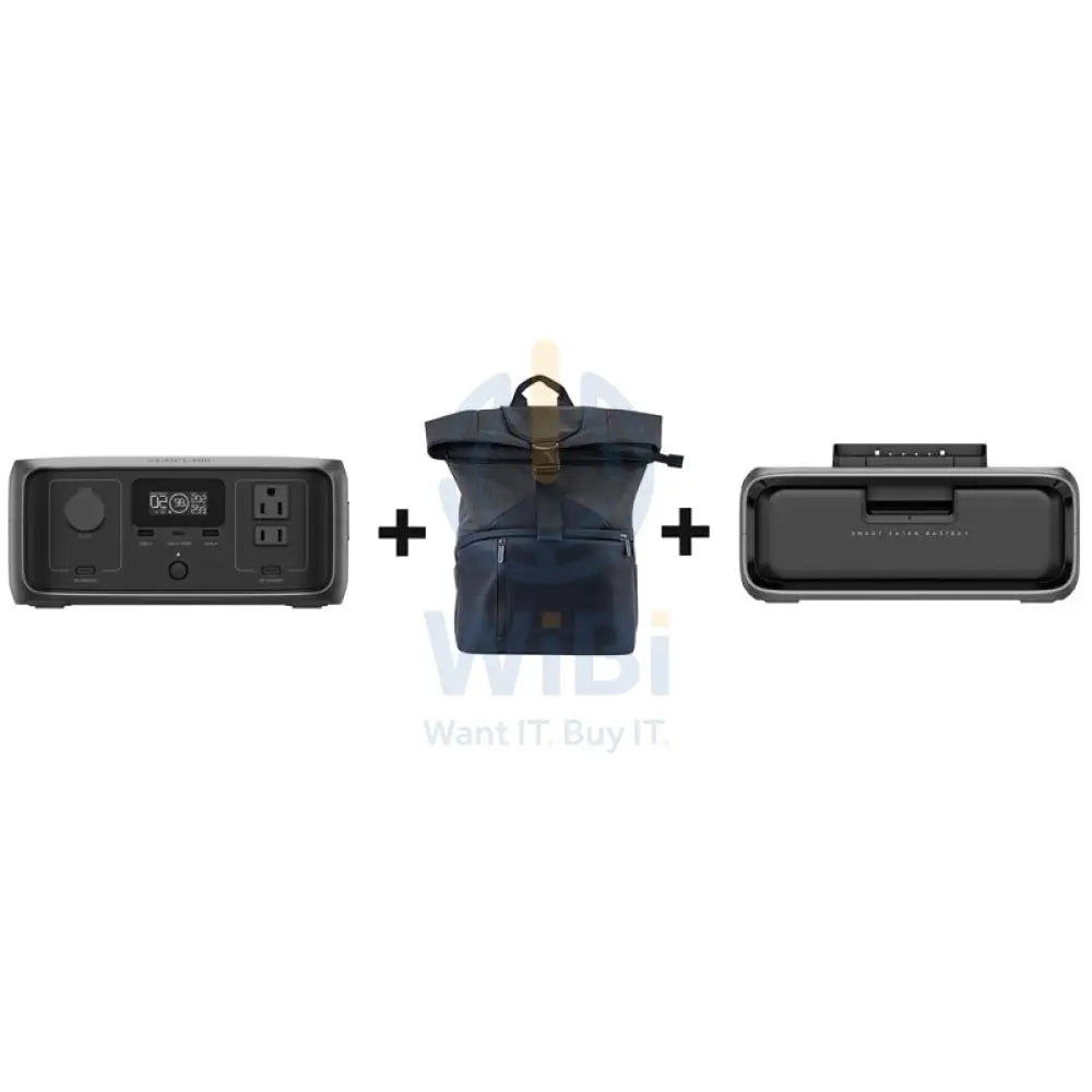 طاقة  المحمولة  EcoFlow RIVER 3 - 600 واط / 245 واط ساعة / رمادي + بطارية EcoFlow EB300 بطارية RIVER 3 بلس  EcoFlow